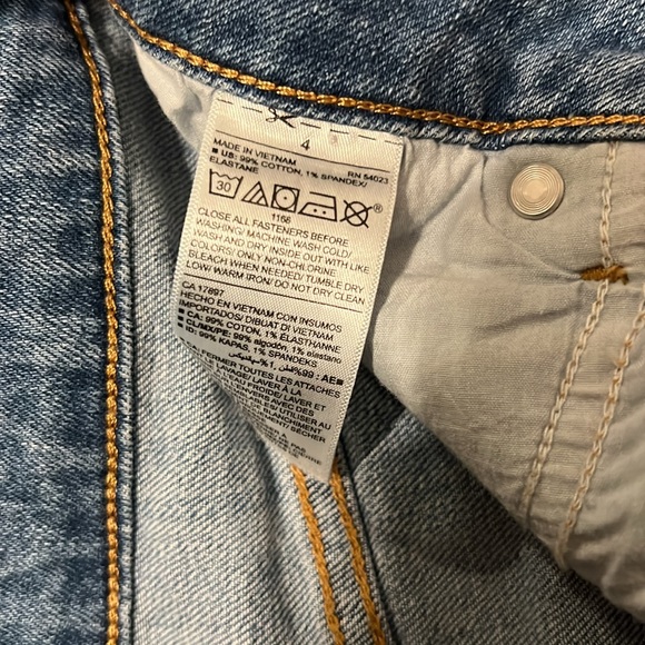 High Rise Distressed Blue Jean Shorts - Picture 4 of 5